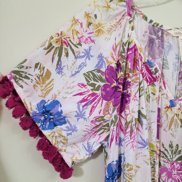 Matilda Jane Enchanted garden hibiscus and palm print short sleeve dress size XS - Picture 10 of 12